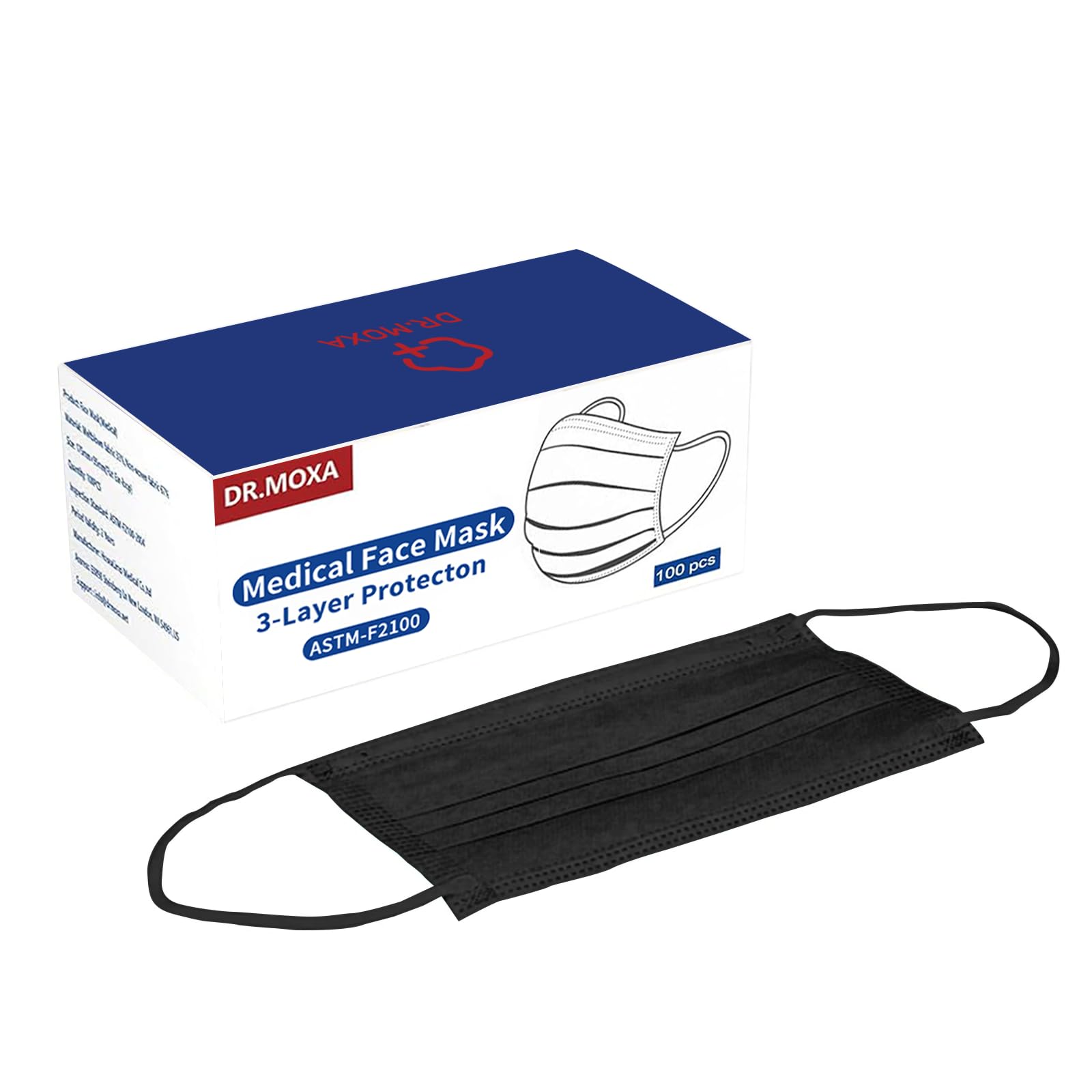 Amazon.com: 100 Pack Black Disposable Face Masks ASTM Level 2, 3